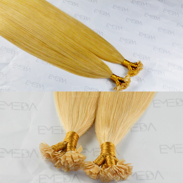 Blonde color virgin straight pre bonded flat tip hiar extension CX031